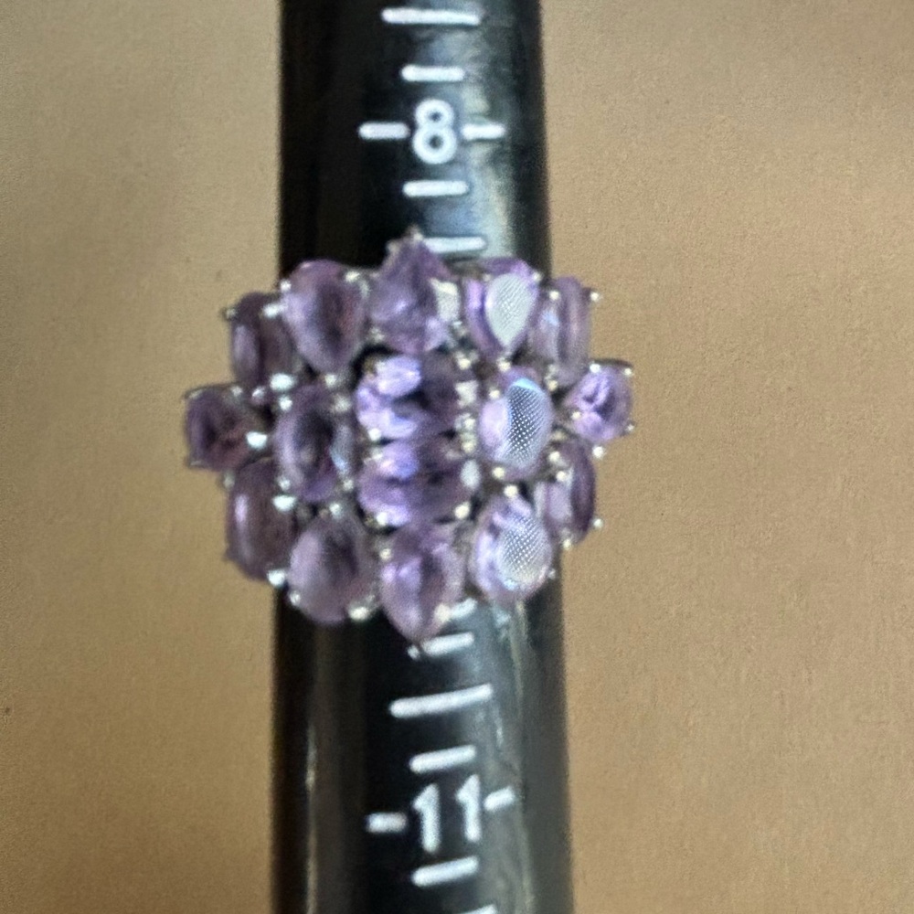 Large Silver & Amethyst Ring - image 6